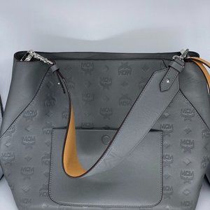 MCM Authentic grey MCM hobo purse